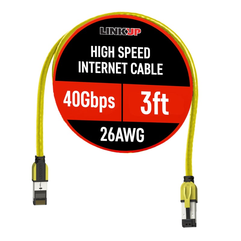 LINKUP Cat 8 Ethernet Cable | Long Internet Cord | High Speed LAN Connection | RJ45 connectors | Use with Cat 5/ Cat 6/ Cat 7 | Optimal for Gaming - Image 1